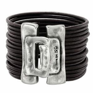 UNO de 50 Silver and Black Bracelet